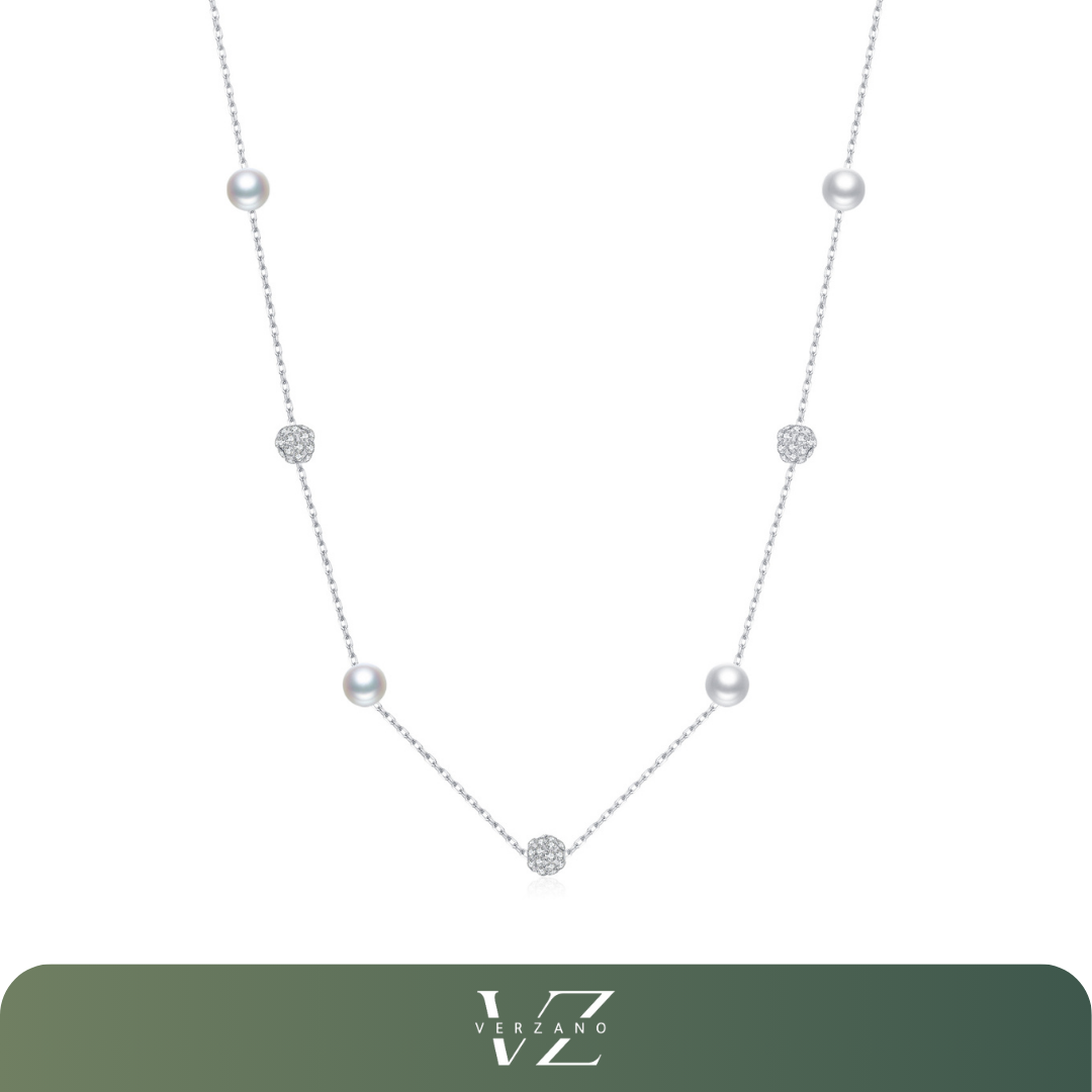 Colar Serenité de Prata Esterlina 925 com Pérola e Zircão Verzano®, acessório sofisticado e delicado para mulheres elegantes