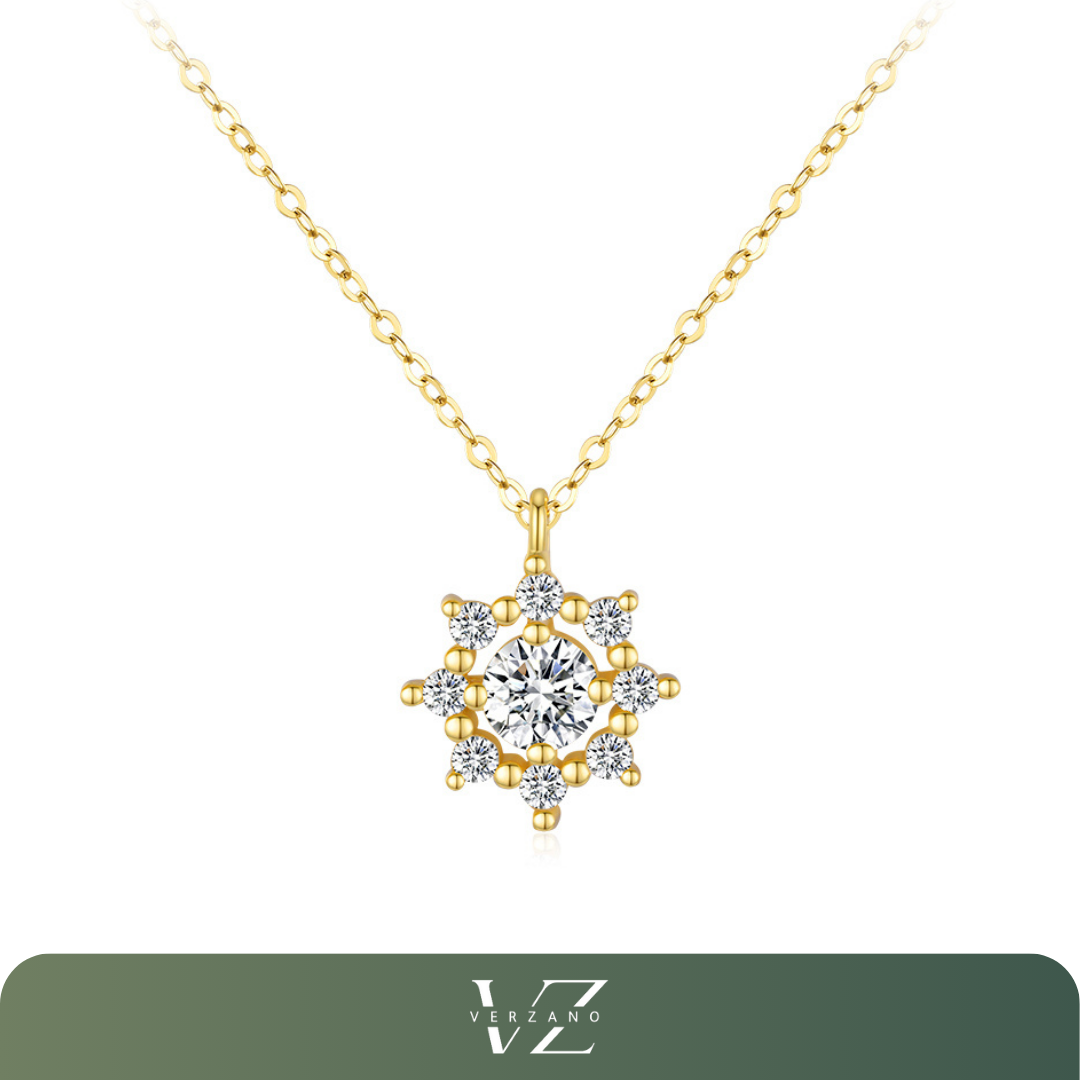 Colar de prata esterlina 925 com moissanite D Color VVS1 de 0,5 ct, design inspirado em flocos de neve, sofisticado e brilhante, ideal para festas e eventos refinados