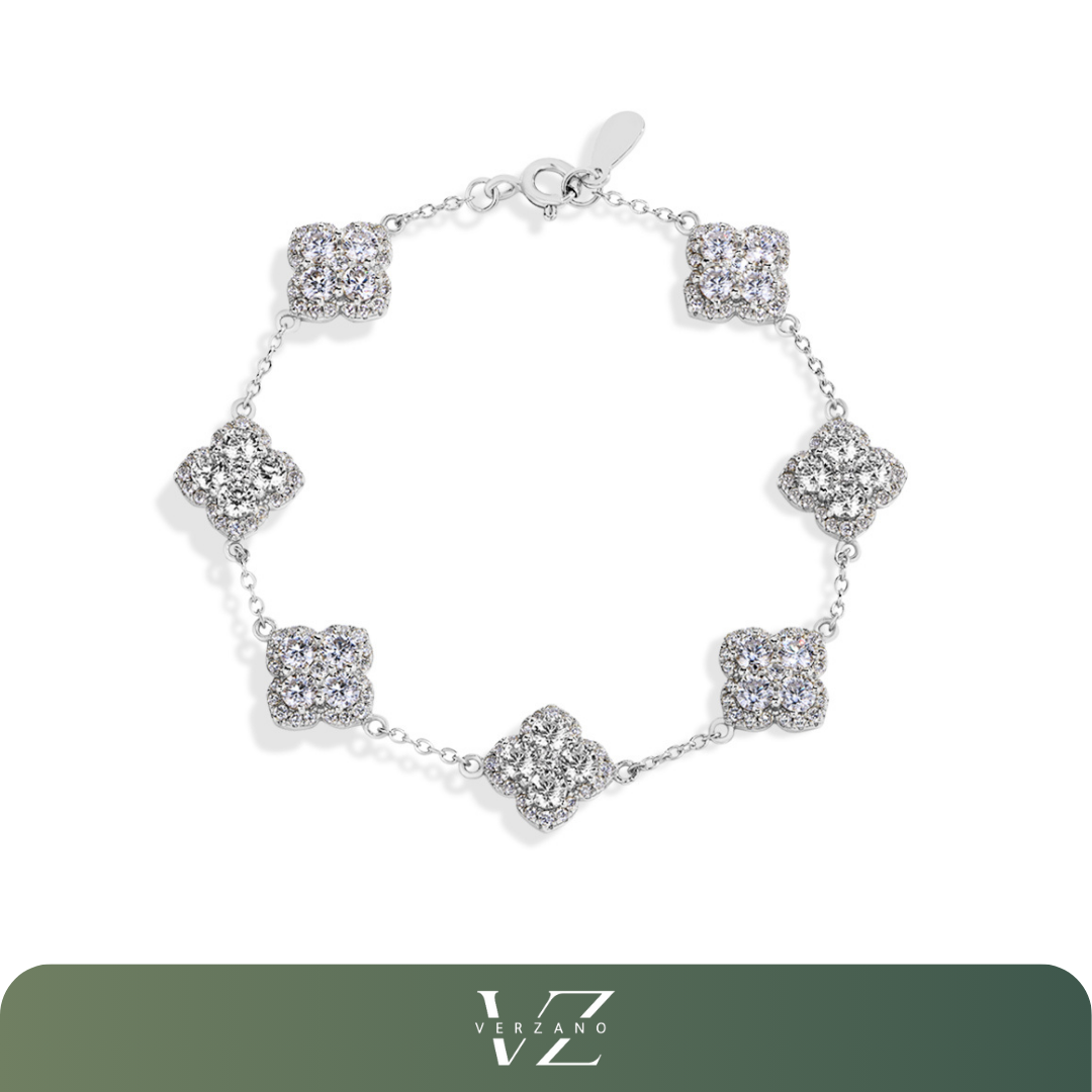 Pulseira de Moissanite e Diamantes Verzano® em prata esterlina 925 banhada a ouro – acessório de luxo feminino sustentável