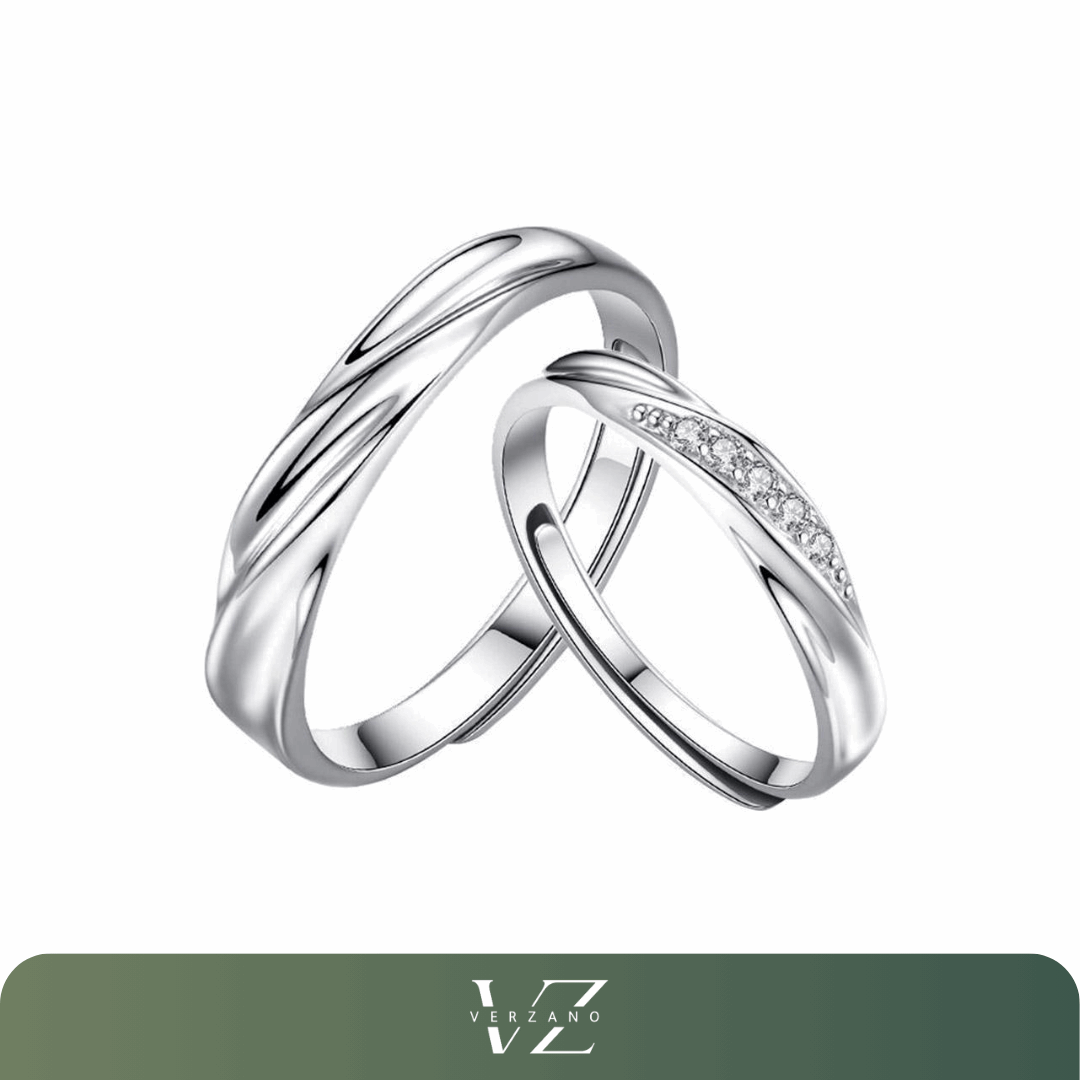 Conjunto de Aliança de Namoro em Aço Inoxidável Verzano®