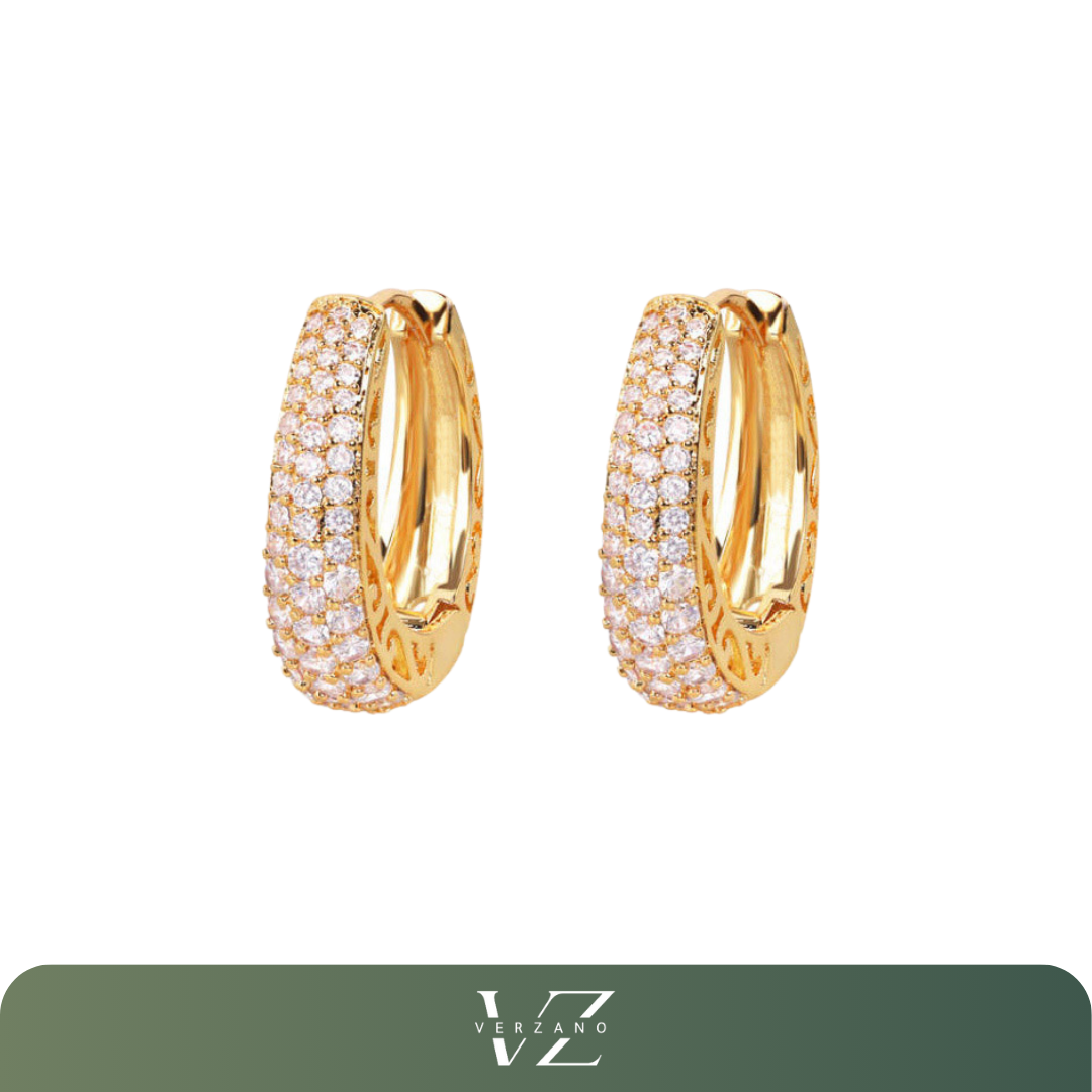 Brinco Mini Argola Cravejada com Zircônia Verzano®