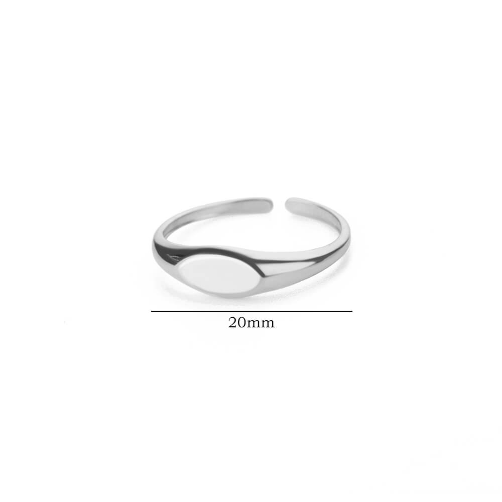 Anel de SInete Oval Ajustável em Aço Inoxidável Verzano®