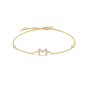 Pulseira de Monograma Prata Banhada a Ouro Verzano®