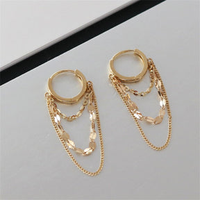 Brincos Borla 925 Verzano® – brincos de prata esterlina 925 banhados a ouro 18k com design geométrico, ideais para casamentos e eventos especiais.