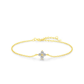 Pulseira Trevo Cravejado em Prata 925 Verzano®