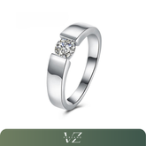 Anel clássico em prata esterlina 925 com cristal brilhante, ideal para noivado e casamento,