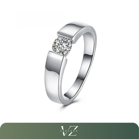 Anel clássico em prata esterlina 925 com cristal brilhante, ideal para noivado e casamento,