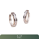 Brincos de prata esterlina 925 com zircônia brilhante, redondos, design elegante para mulheres