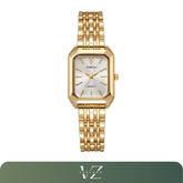 Relógio feminino quadrado Verzano®, aço inoxidável, movimento de quartzo, design minimalista e elegante.