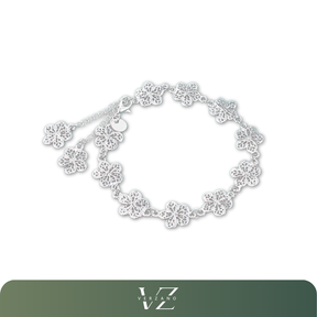 Pulseira Flora Charmante da Verzano® em prata esterlina 925 com design de flor cheia, ideal para mulheres em festas e noivados.