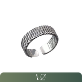 Anel Vanguard Masculino de Prata 925, Design Geométrico e Vintage - Verzano