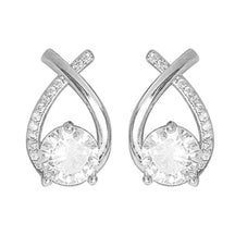 Brincos Cruzados Elegantes Verzano® – brincos femininos com anéis de cristal e design geométrico, feitos em liga de zinco, estilo coreano e trendy, para eventos e presentes sofisticados.