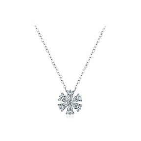 Colar Fleur de Luxe Verzano® em Prata Esterlina 925 com Pingente de Flor e Zircônia Gota, sofisticação e brilho para casamentos e eventos especiais.