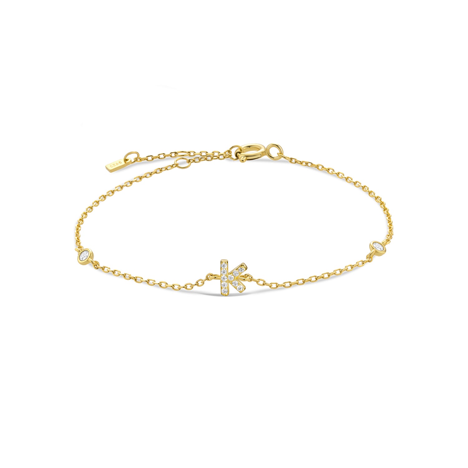 Pulseira de Monograma Prata Banhada a Ouro Verzano®