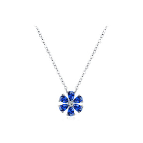 Colar Fleur de Luxe Verzano® em Prata Esterlina 925 com Pingente de Flor e Zircônia Gota, sofisticação e brilho para casamentos e eventos especiais.