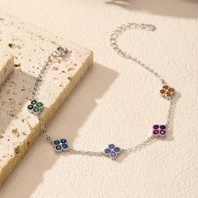 Pulseira Trevos Coloridos em Prata 925 Verzano®