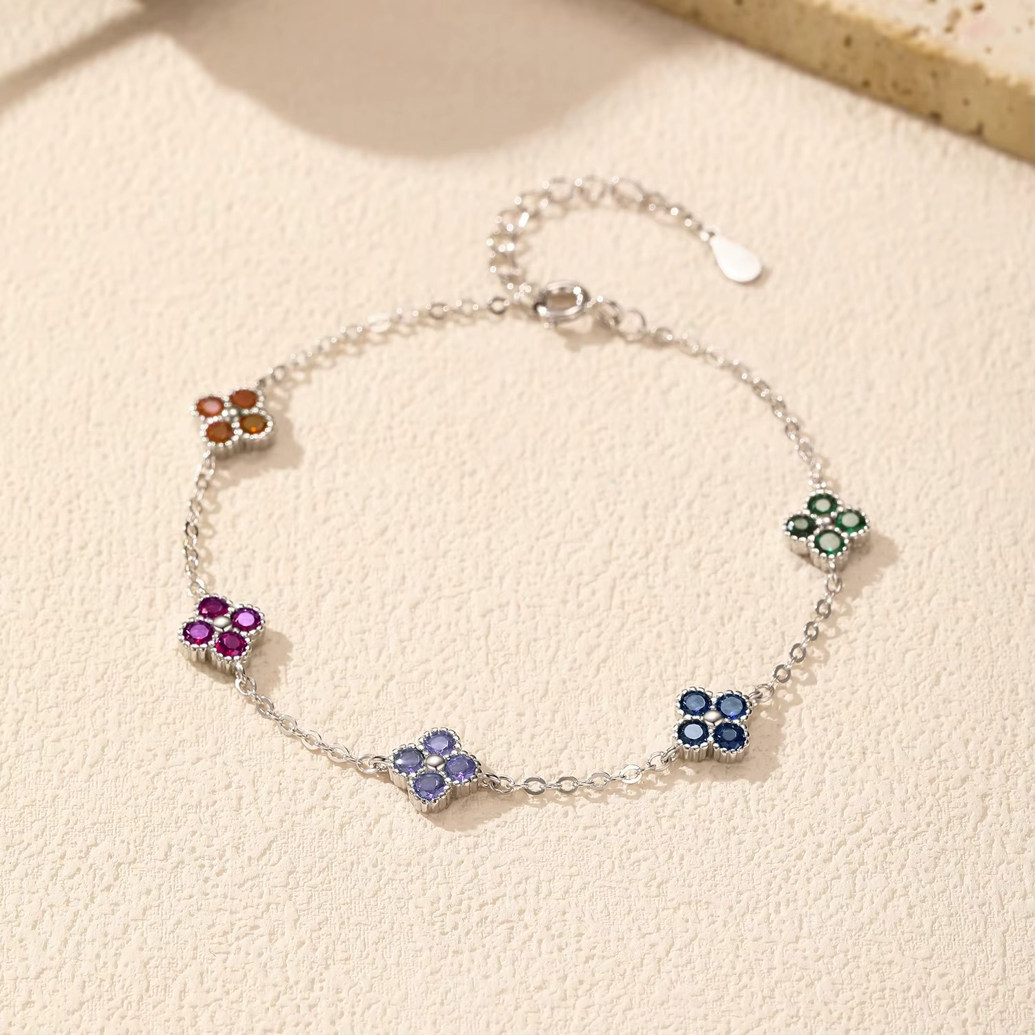 Pulseira Trevos Coloridos em Prata 925 Verzano®
