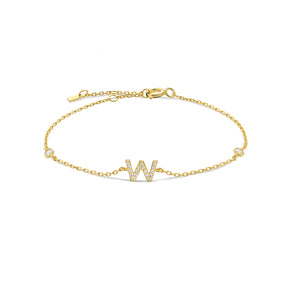 Pulseira de Monograma Prata Banhada a Ouro Verzano®