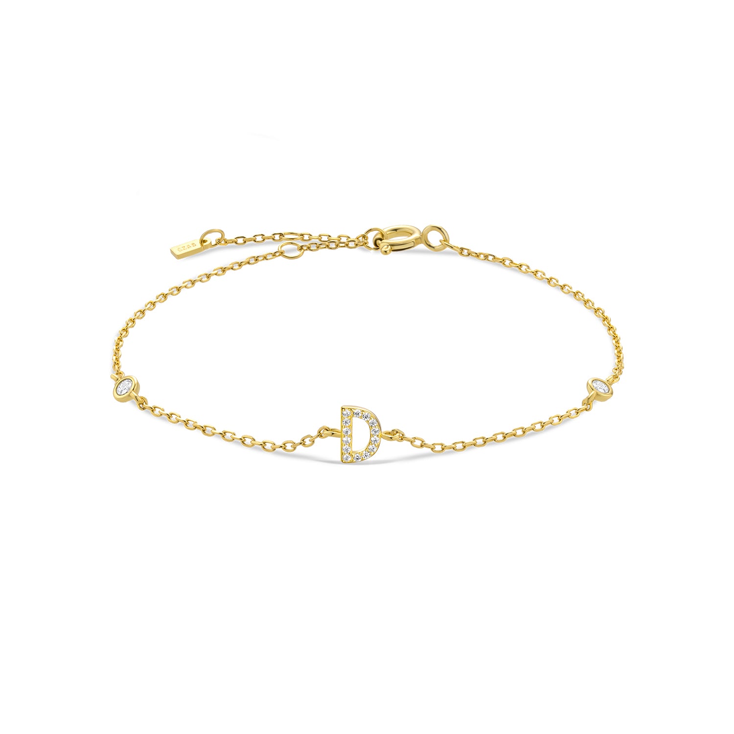 Pulseira de Monograma Prata Banhada a Ouro Verzano®