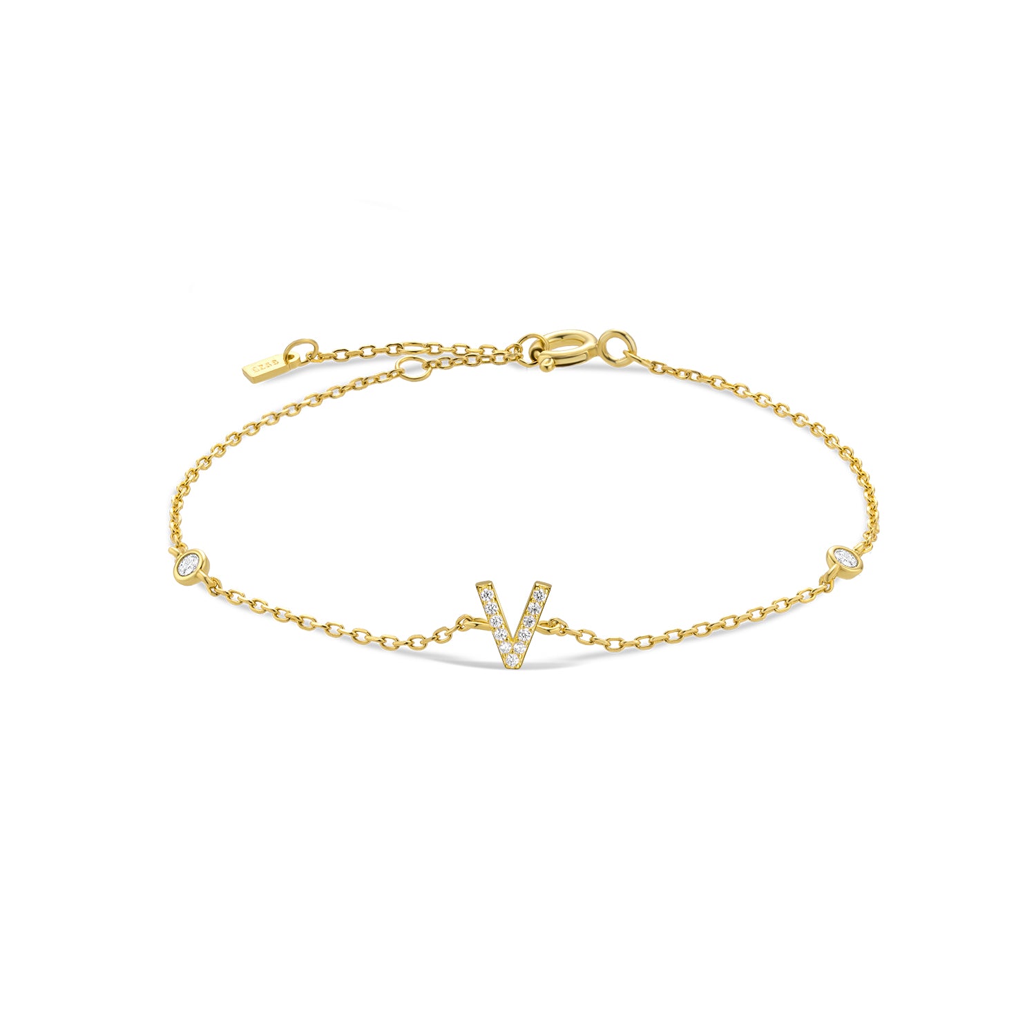 Pulseira de Monograma Prata Banhada a Ouro Verzano®