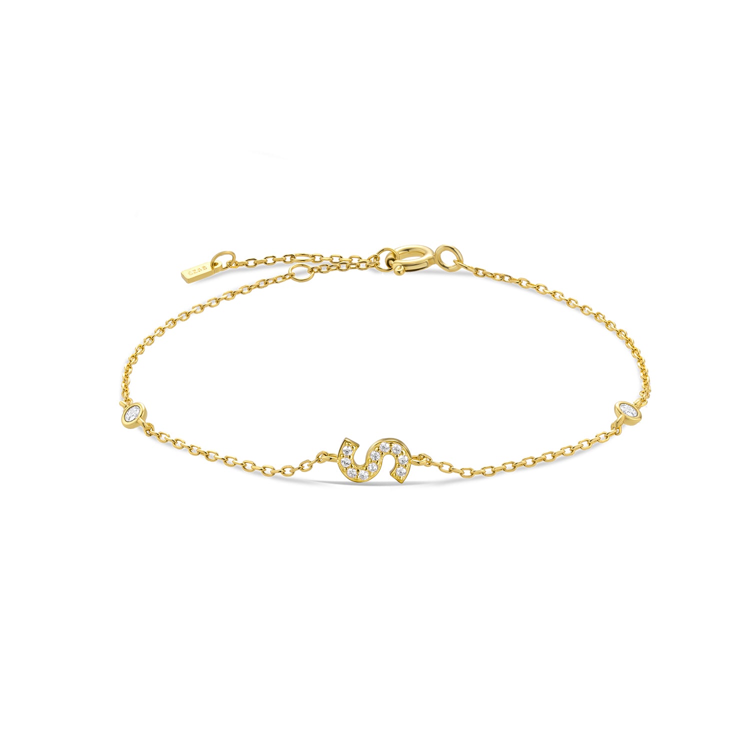 Pulseira de Monograma Prata Banhada a Ouro Verzano®