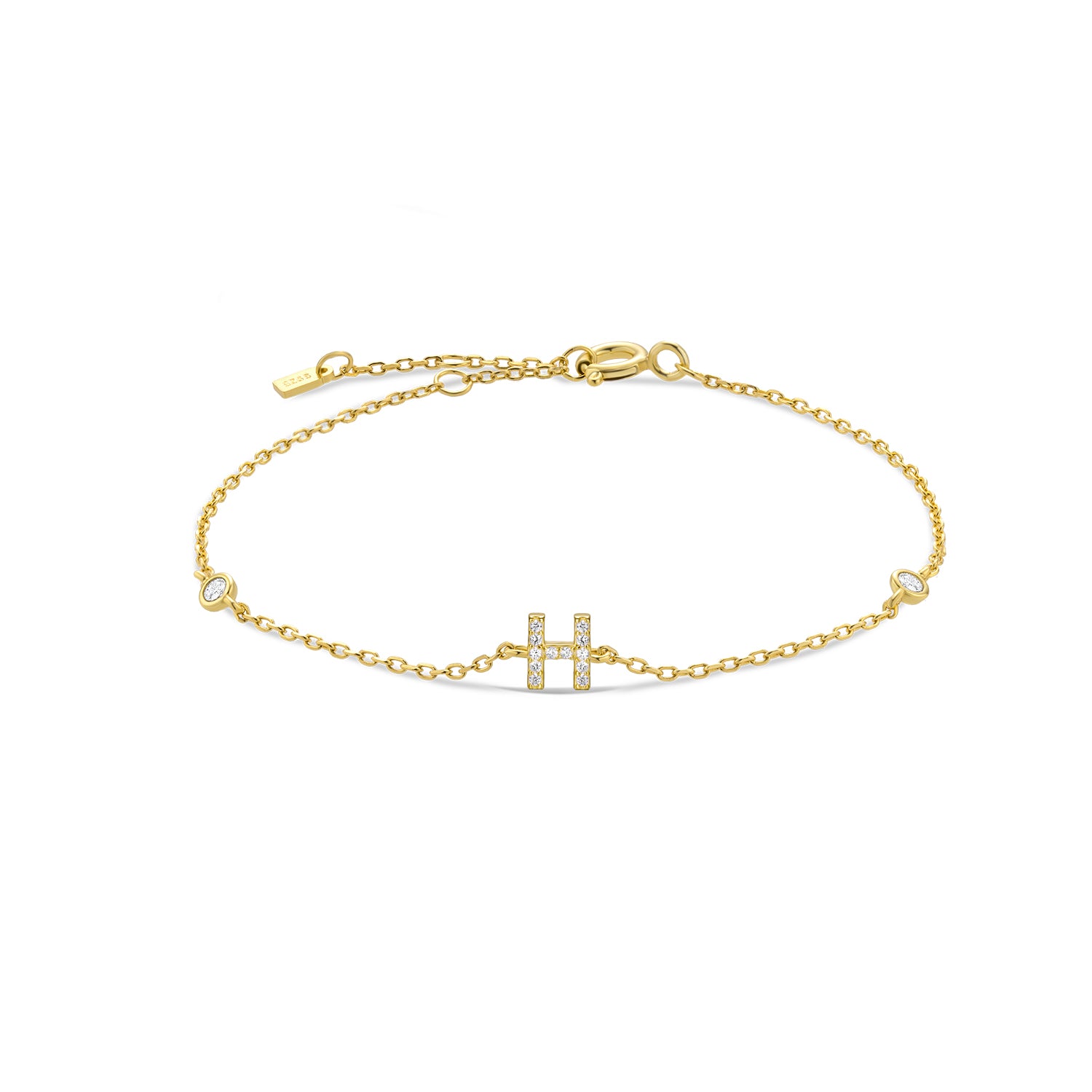 Pulseira de Monograma Prata Banhada a Ouro Verzano®