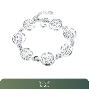 Pulseira Verzano® em Prata Esterlina 925, com símbolo da Árvore da Vida, representando conexão, força e renovação.

