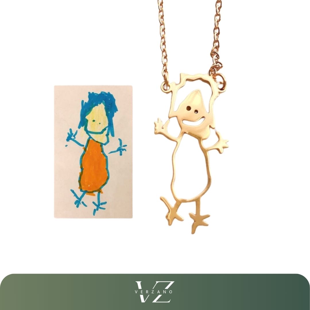 Colar Desenho Personalizado + Caixa de Presente Verzano®