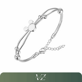 Pulseira Mickey Verzano®, Prata Esterlina 925, design clássico e sofisticado, joia delicada e ajustável, ideal para casamentos e eventos especiais.