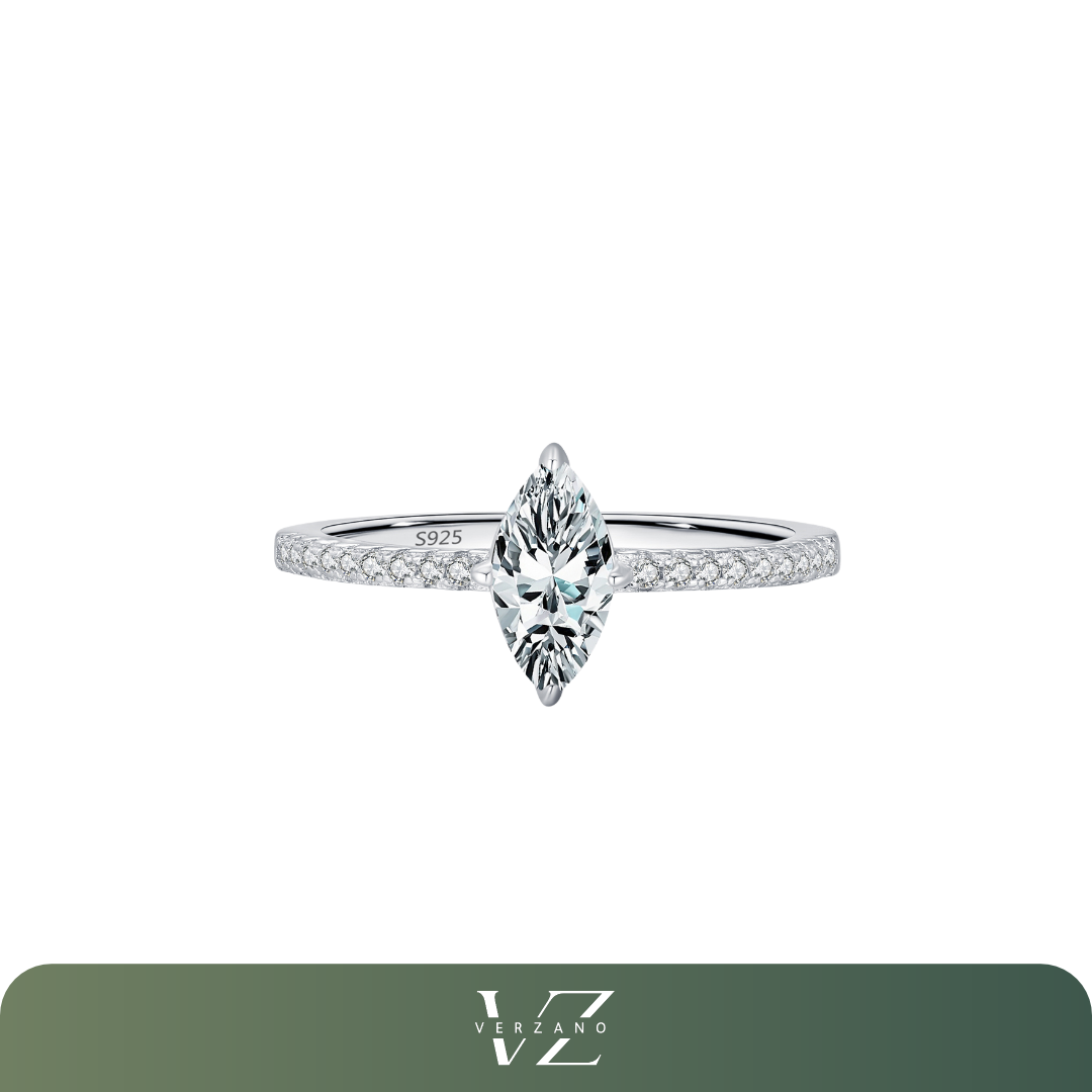 Anel Solitário Diamanté Moissanite Verzano em prata 925