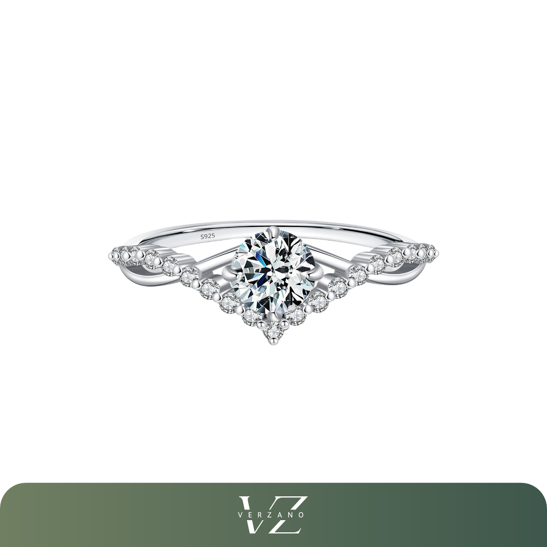 Anel Solitário Impériale Moissanite Verzano em prata 925