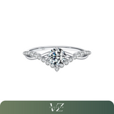 Anel Solitário Impériale Moissanite Verzano em prata 925