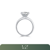 Anel Solitário Couronne Moissanite Verzano em prata 925