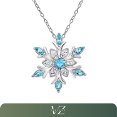 Colar Frozen com Floco de Neve em Cristal – Acessório elegante e encantador, perfeito para festas de inverno e celebrações.