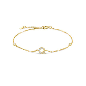 Pulseira de Monograma Prata Banhada a Ouro Verzano®