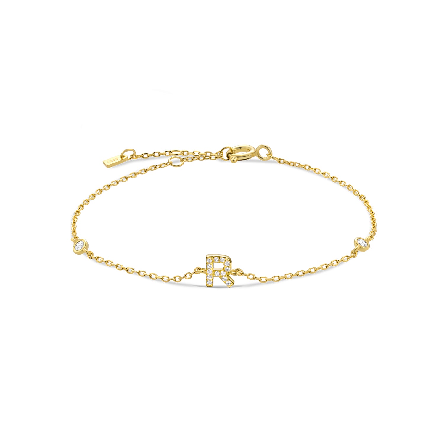 Pulseira de Monograma Prata Banhada a Ouro Verzano®