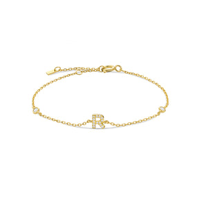Pulseira de Monograma Prata Banhada a Ouro Verzano®