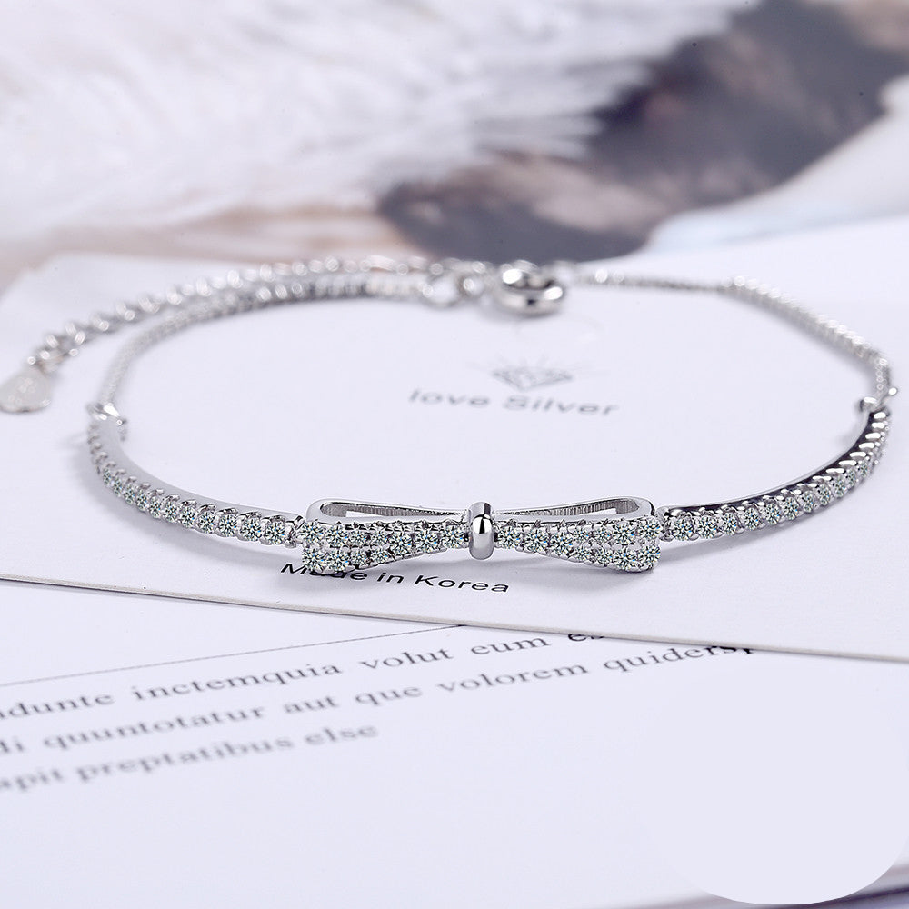 Pulseira Lacinho Cravejado em Prata 925 Verzano®