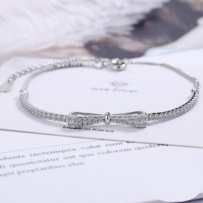 Pulseira Lacinho Cravejado em Prata 925 Verzano®